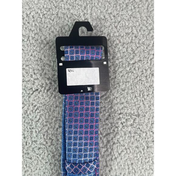 Bespoke Slim Tie Mens One Size Blue Purple Geometric Multicolor NWT - Picture 5 of 7